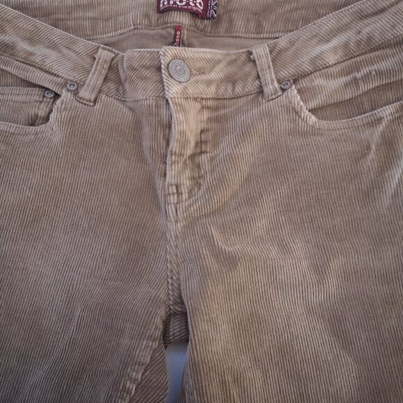 2/$30.00 Mix & Match - Moto Ladies Tan Size 31 Corduroy Flare Leg Pants - Picture 4 of 12
